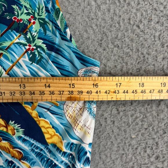 Vtg The Hawaiian Original Maxi Dress Small Blue Floral Aloha Resort Cruise AOP - Picture 7 of 8